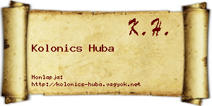 Kolonics Huba névjegykártya